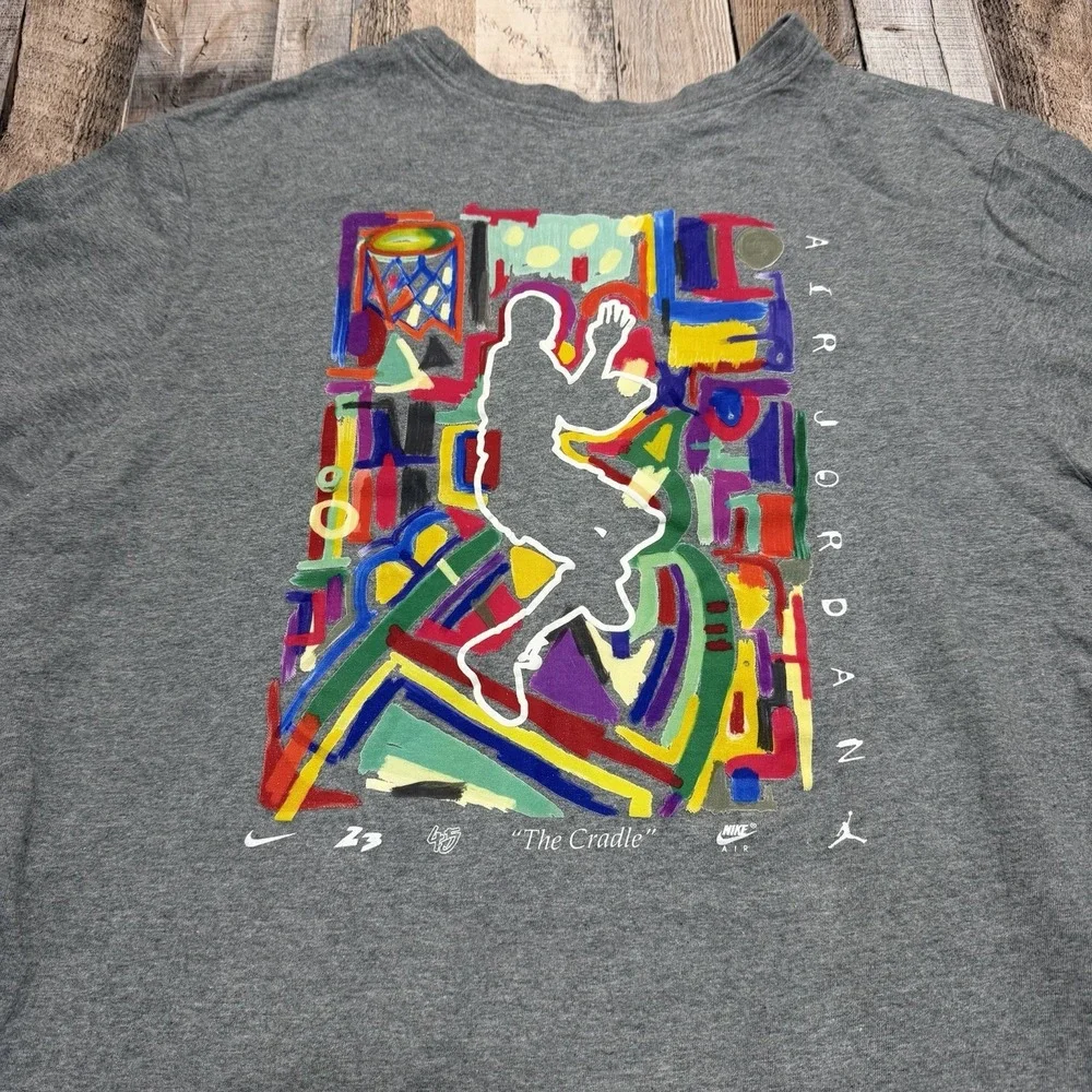 Nike Air Jordan Graphic T Shirt Mens XL Gray Jumpman Basketball Streetwear